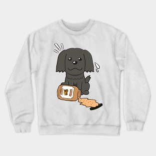 Cute Black Dog spilled a jar of peanut butter Crewneck Sweatshirt